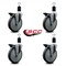 Service Caster 6'' Thermoplastic Rubber Swivel 1-1/2'' Expanding Stem Caster Set with Brake, 4PK SCC-EX20S614-TPRB-PLB-112-4 - alternate 2